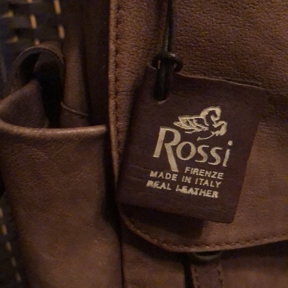 Rossi Firenze satchel brown distressed leather bag made in Florence Italy - Picture 13 of 14